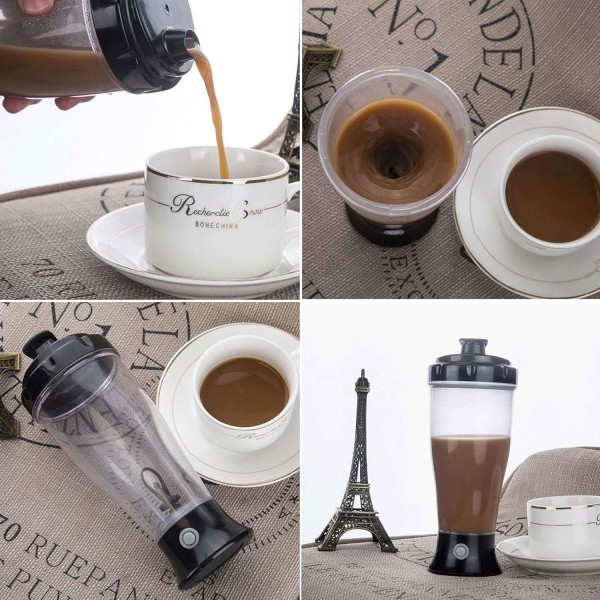 Shakerflaska Elektrisk proteinshakerflaska 350 ml automatisk roterande mugg Shakerkoppar för mjölkkaffeproteinshakes (utan batteri)