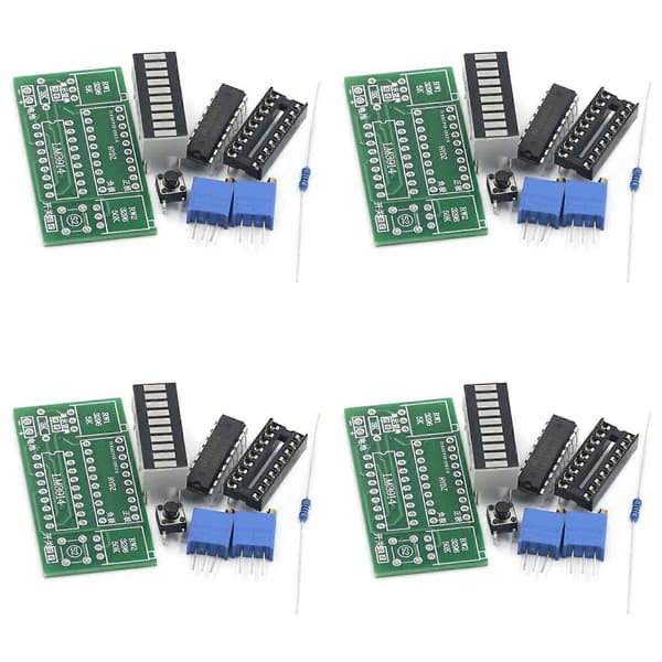 4X LM3914 10 Segment 3.7V Lithium 12V Batterikapacitetsindikator Modul Strømniveau Tester LED Display DIY Sæt