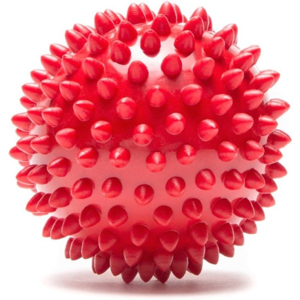 Massasjeball Fotmassasjer Spiky Roller for Dypvev Triggerpunkt Plantar Fasciitt (rød)