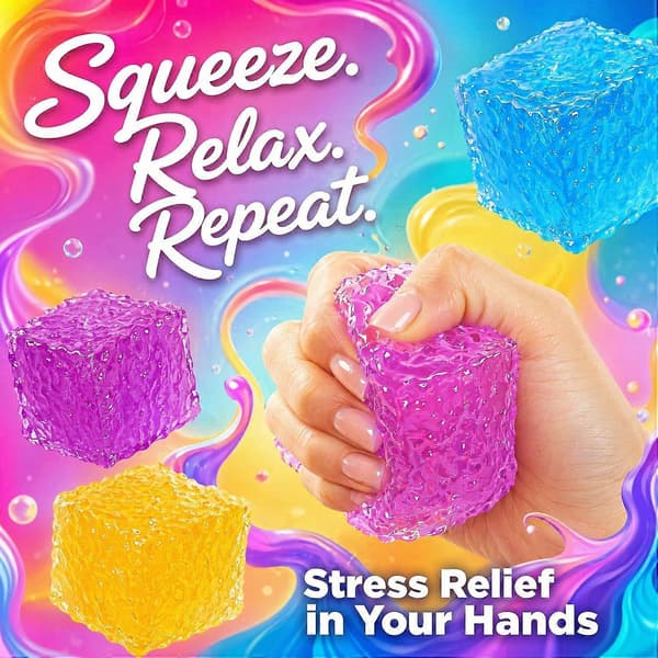 4-pak flotte isterning-fidget-legetøj, matterede honningkage-squishy-stresskuber, sensorisk stressaflastende legetøj til børn og voksne, angstlindrende fidget-legetøj til