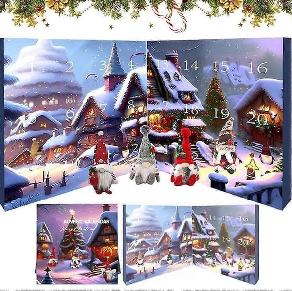 2026 Julekalender Blind Box - Akrylpynt - Juledværg Design 24-day Christmas Dwarf Blind Box
