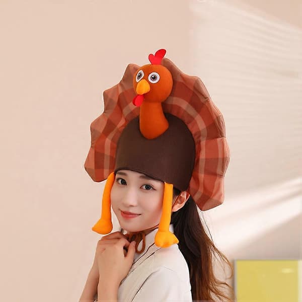Thanksgivingmössa Kalkonformad Mössa för Dekoration 4st Kalkon Cosplay Kepsar