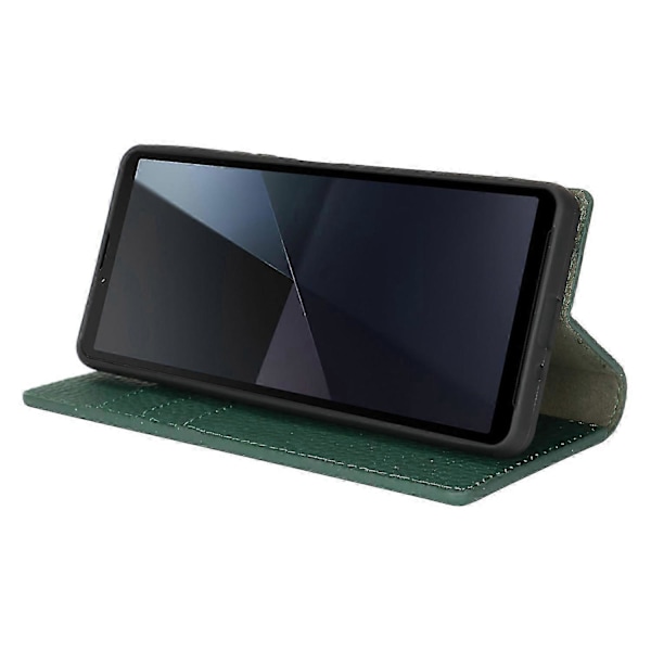 Til Sony Xperia 10 VI Etui Ægte Koskind Læderpung Stand Telefon Cover Style C