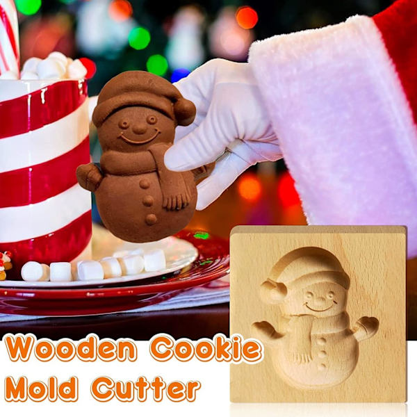 Træ Cookie Form, Jul Træ Mønstret Cookie Cutter Prægningsform, Peberkage/Julemand/Juletræ/Snemand 3D Tryk(Snemand)
