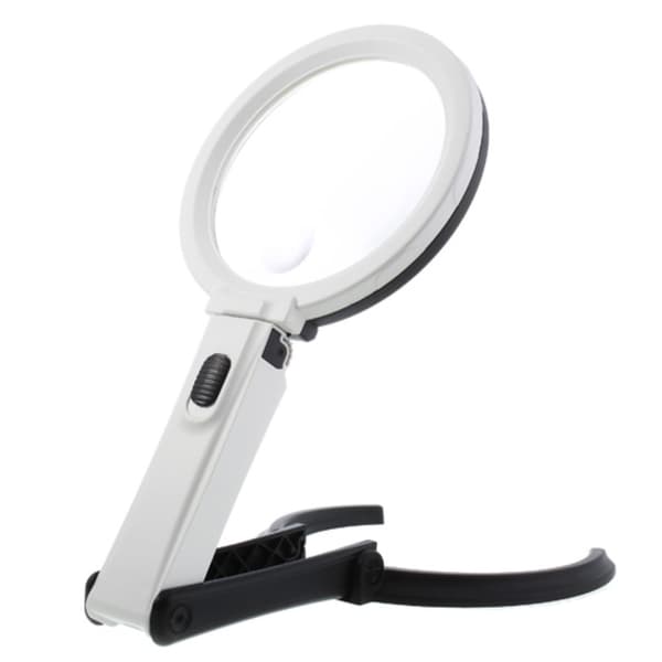 Sammenfoldelig stor lup med LED-lys 2 x 120mm