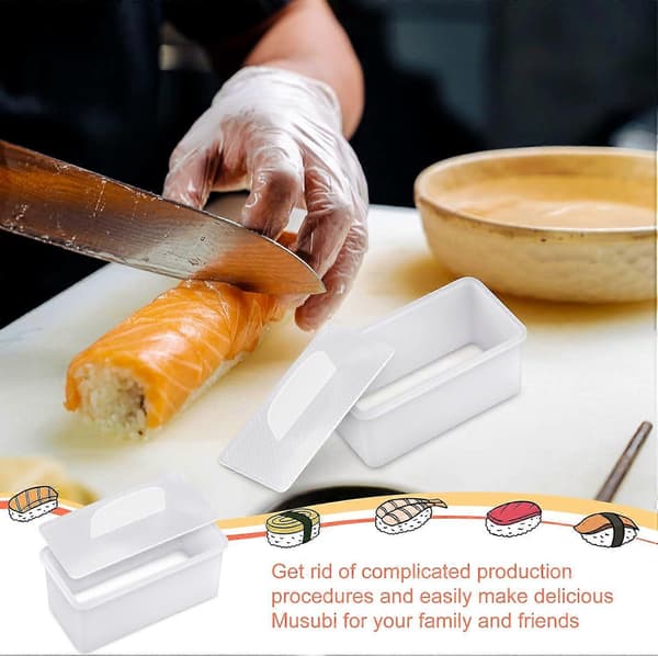 2 st Musubi Maker Kit med Skärare, Form för Spam Musubi för Snabb Risformning och Köttskivning