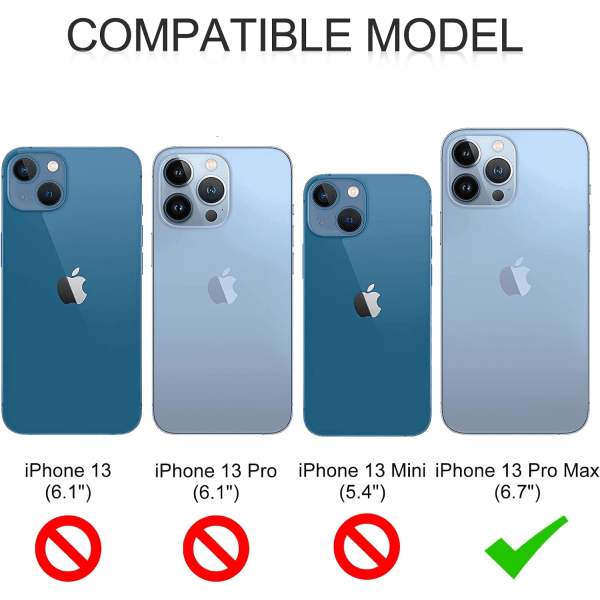 Case för iPhone 13 Pro Max case med korthållare, PU- cover Kickstand Magnetstängning Stötsäkert cover(blå)
