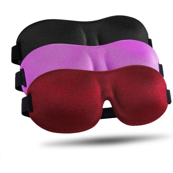 Sleep Mask for Side Sleeper 3 Pack, 100% Blackout 3D Eye Mask for Sleeping, Night Blindfold for Men Women