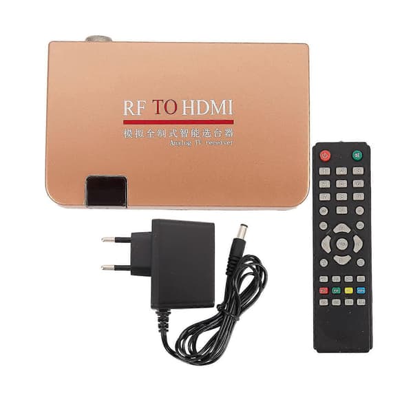 RF til HDMI-omformer Analog TV-boks Digital boks Fjernkontroll EU-plugg