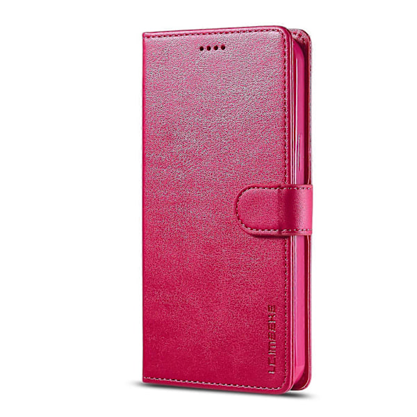 För iPhone 14 LC.IMEEKE Kalvtextur Horisontell Flip Läderfodral Red