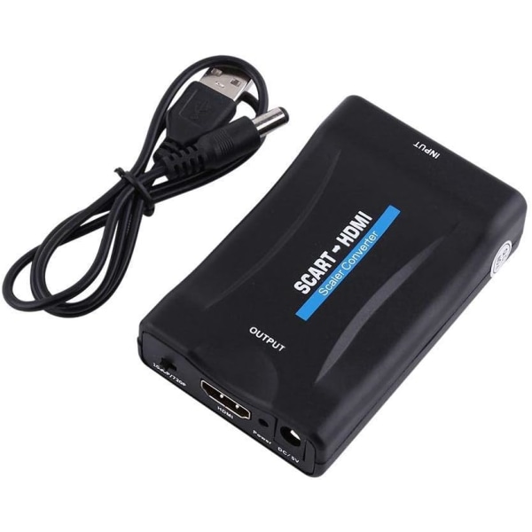 Scart-HDMI-muunnin, 1080P Scart-HDMI-ääni-videomuunnin, musta