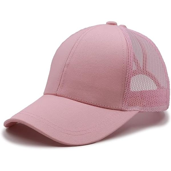Dam Ponnytail Hög Messy Bun Mössor Distressed Baseball Caps Okonstruerad Tvättat Pappa Mössa Flickor Trucker Ponycaps