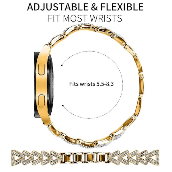 Vridbar armband i zinklegering med strassdekoration för TicWatch 2 Style B