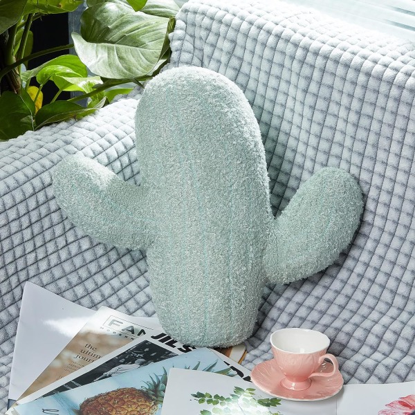 16 tommers kaktusformet pute søt pynte pute sukkulent pute 3D formet pynte pute sofa kaktusformet pute plysj kaktus dekorativ