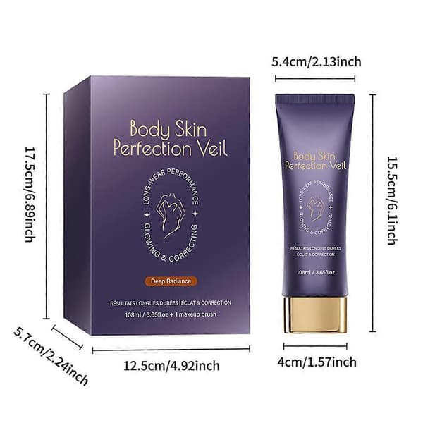 Body Coverage Perfector with Brush, Long-lasting Coverage, Concealer, Sweatproof, Evens Skin Tones, Tinted Cream Warm