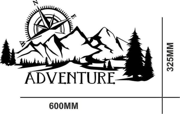 Large Adventure Vinyl Sticker Motorhome Caravan Decal Mountain Compass Wall