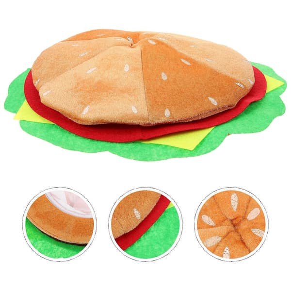 Tegneserie Hamburgerhatt Dekorativ Burgerhodeplagg for Kostyme 2 stk