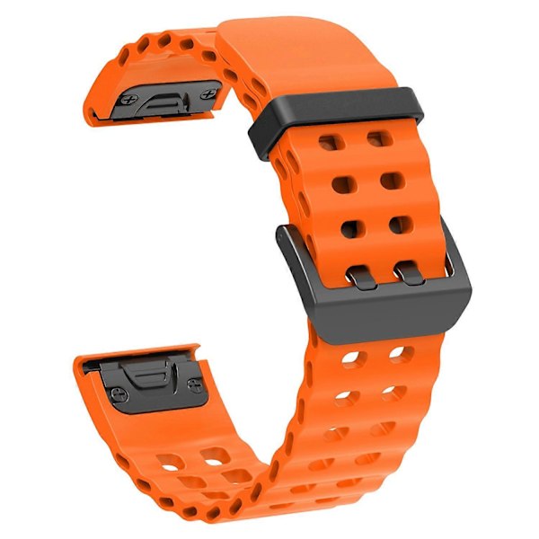 26 mm silikonerem til Garmin Fenix 8 51 mm/Enduro 3/Instinct 2X urrem med flere huller Style D