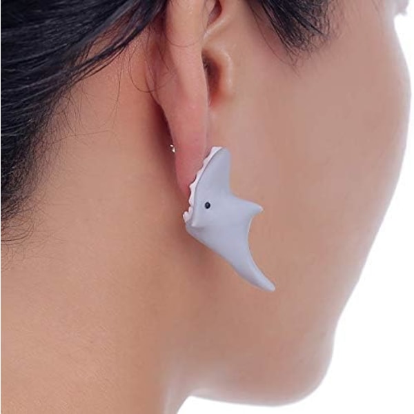 Handgjorda Polymer Clay Söta Stud örhängen för Kvinnor Flickor, 3D Animal Cartoon Biting Ears Stud Örhängen