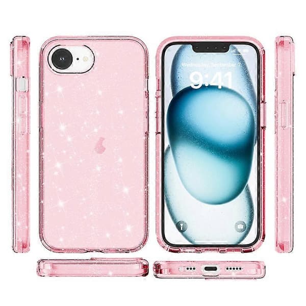 Støtsikkert Terminator Glitter Pulver Mobilskall (Rosa, iPhone 16e)