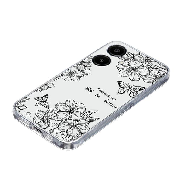 Case for Samsung Galaxy A07 Pattern Print Shockproof Soft TPU Phone Case (Butterfly Flower)