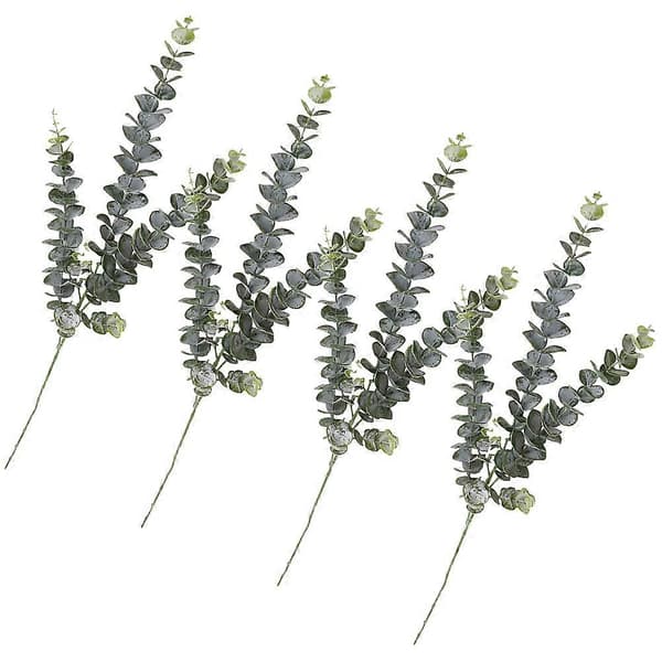 Simulated Eucalyptus Leaf Artificial Eucalyptus Greenery Stems Vase Decor Natural Feel Dark Green 78.00X40.00X4.0cm 4pcs