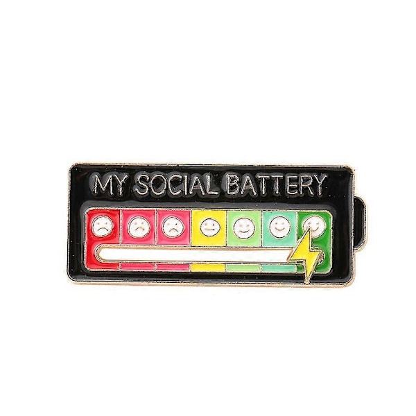 Social Battery Pin - Min Sociale Batteri Kreative Reversnål, Sjov Emotionel Nål 7 Dage Om Ugen