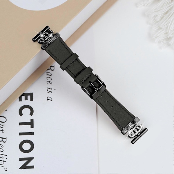 Typ C för Huawei Watch 2/GT 2 42mm/GT 3 42mm Band Äkta Ko-Läder Armbandsur Rem med Svart Style B