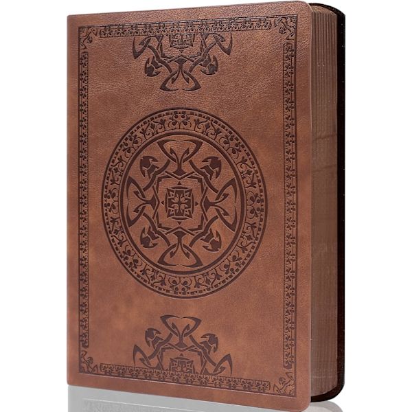 Læder Vintage Journal til Mænd Blød Omslag 256 Linjerede Sider Notebook 180 Lay Flat til Skrivning Rejsedagbog, 5,7'' x 8,3'', Brun