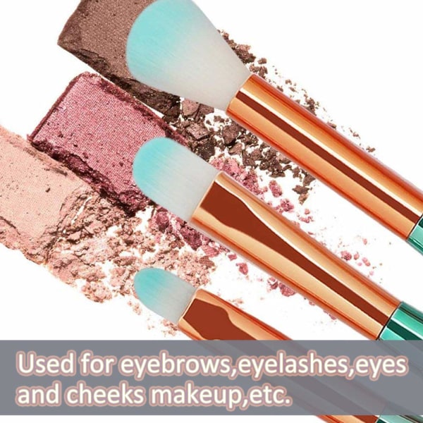 Sjöjungfru sminkborstar, 11 stycken sjöjungfru borstar sjöjungfru sminkborstar set professionell foundation concealer kosmetika