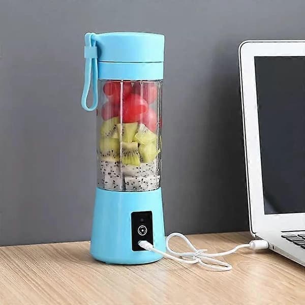 Bærbar USB Oppladbar Blenderkopp 380ml med 6 Blader i Rustfritt Stål for Smoothies og Shakes