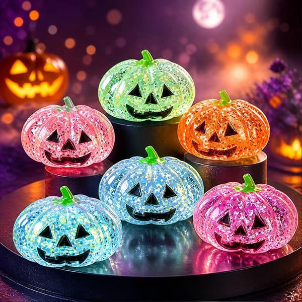 Gresskarhode Stressavlastningsleke, Ultramyk Sakte-rebound Halloween Gresskar Squishies Blue