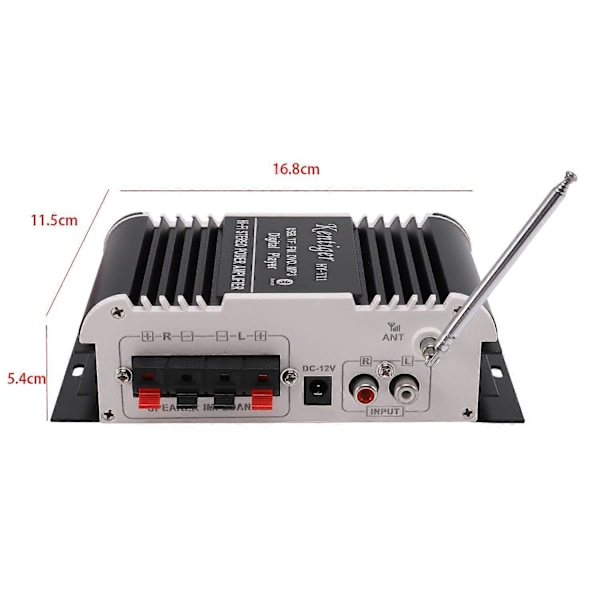 - V11 Bluetooth Forstærker 2-Kanals Super Bass Audio Forstærker Med Fjernbetjening Tf Usb Fm 85