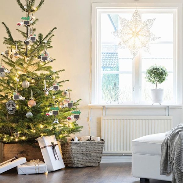12 stk. juletræspynt vedhæng juleophæng ornament træophæng i træ juleophæng gør-det-selv julepynt i træ
