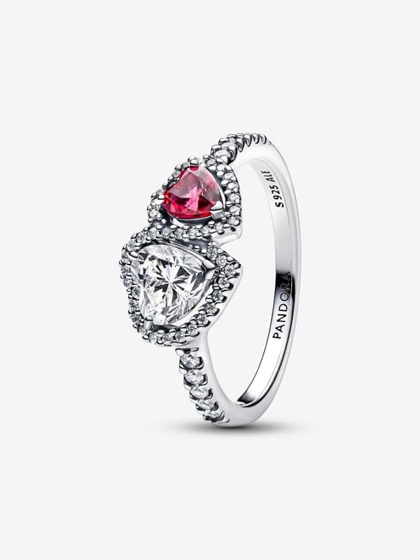 Pandora - Halo Hearts Ring - Sterling silver Circumference: 52mm