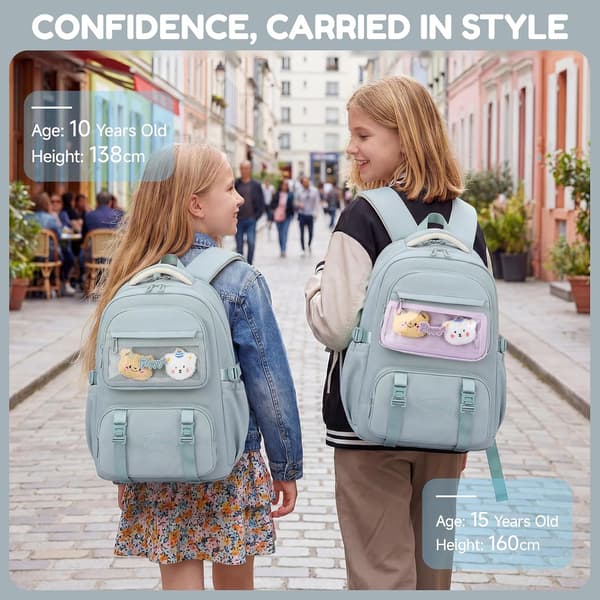 School Backpack for Girls, Middle School Backpack for Girls and Girls Basic Backpack, Casual Large Backpack, Accepts 15.6 Inch Notebook, for G Blå