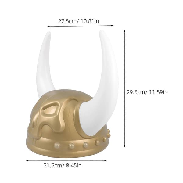 Voksen Viking Horned Plasthat til krigerkostume