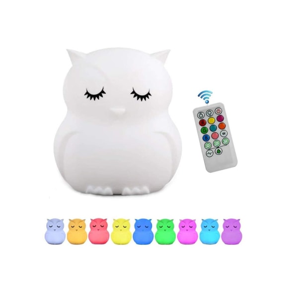 Children's Night Light, Sky Star Baby Night Light Owl, LED nursery light with remote control and colour changing