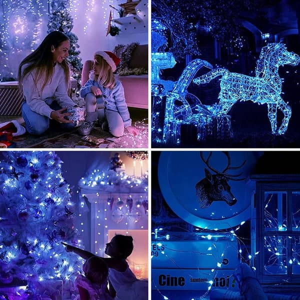 12 stk trådlys, 20 LED-lys kobbertrådlys batteridrevne, kaldhvit Pure white