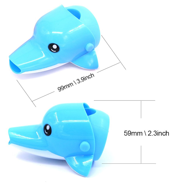 3 stk tegneserie kranforlenger vask håndtak forlenger for barn sikker og morsom håndvask løsning (gul and, rosa elefant, blå delfin)