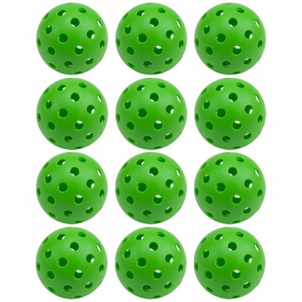 12-pack supermjuk baseball träningsboll Pickle Ball plast träningsboll, grön