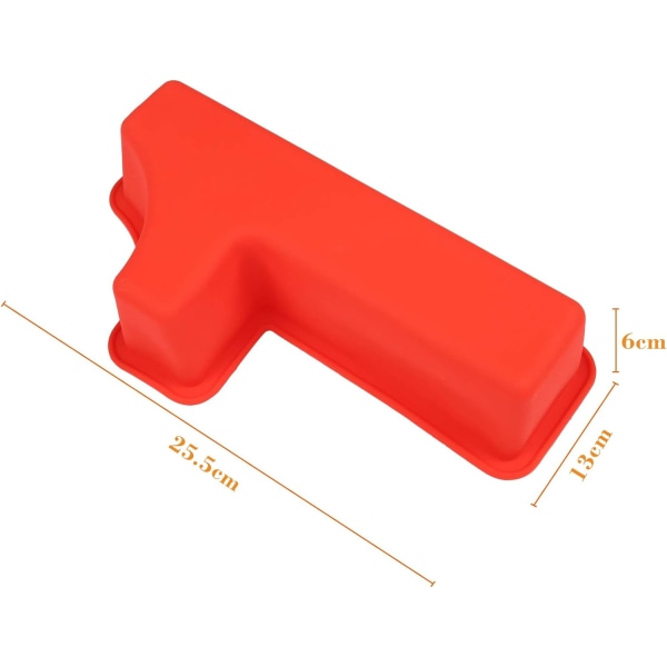 Kakeform i silikon, store tall, nummer 7, bakeform, bakebursdag, jubileumsbursdagskake, 20 x 25 cm (multi-way)-1-rød