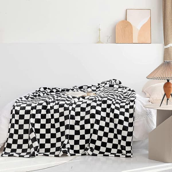 Sort blød tæppe flannel sofatæppe blødt (70x100 cm)