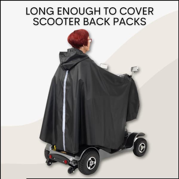 Luksus Poncho til El-scooter - Let Regnponcho med Vindue - Universal Pasform (163 x 141 cm) - Ideel til Regnbeskyttelse