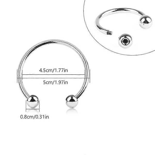 1 st Baseballkeps Ring Spänne Skruv På Metall Klädsel DIY C-Formad Dekorativ Lås silver 5cm