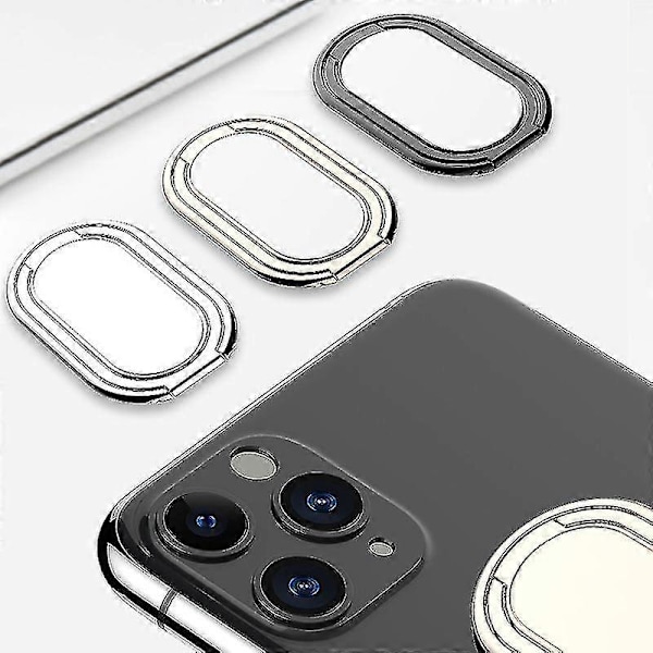 Fällbart Mobiltelefonställ för Skrivbord, Justerbar Mobiltelefonringhållare Fingerstöd för Kontorsbord & Magnetisk Bilhållare, Roterbar Multi-vinkel