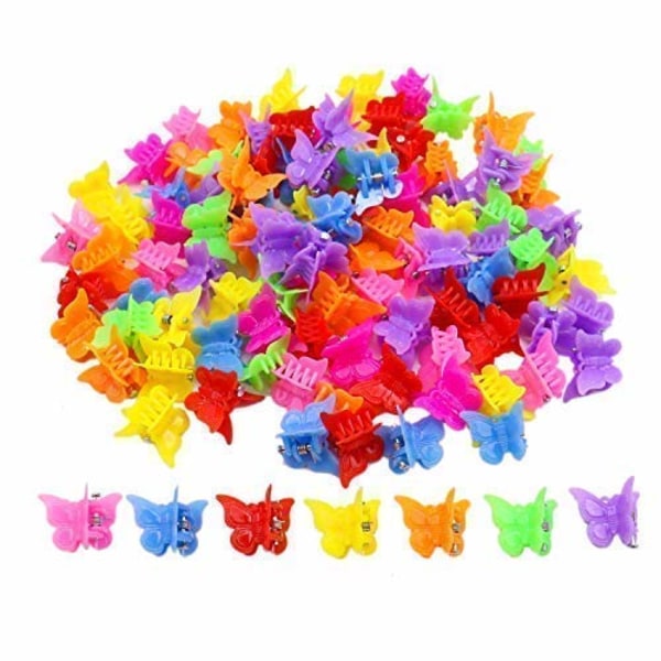 100-pack fjärilshårklämmor för flickor och kvinnor, vackra bulk små små fjärilsklämmor, olika färger