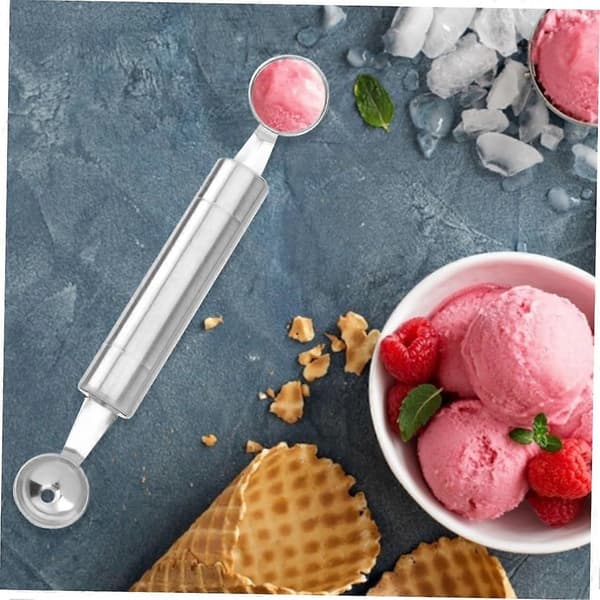 2 stk. Melonudstikker i rustfrit stål med dobbeltendet frugtskæreværktøj til desserter