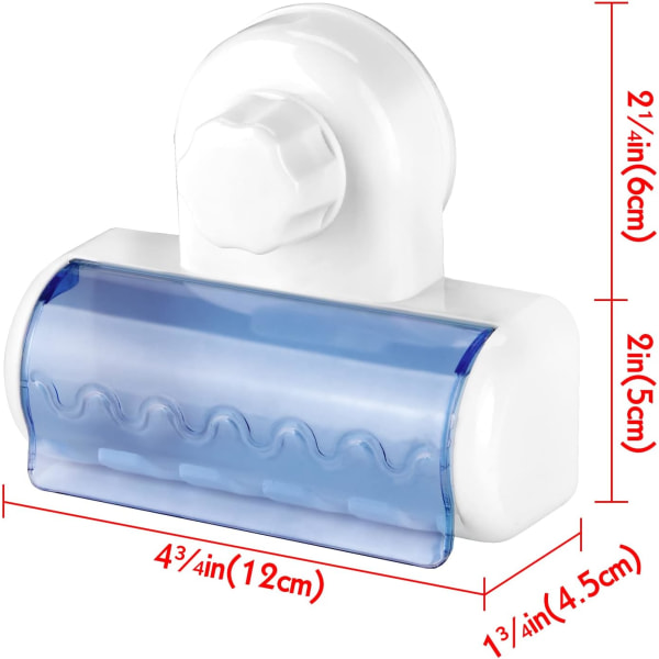 2-delt selvklæbende tandbørsteholder med badeværelseshylster, 5-slot vægmonteret tandbørsteorganisator til bruser, sovesal, skab