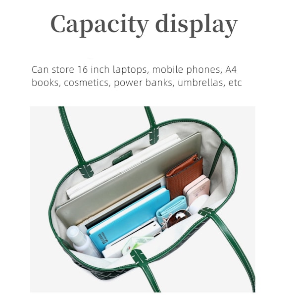 Hundetooth taske stor kapacitet håndtaske mor taske håndtaske gave kvinder grön L
